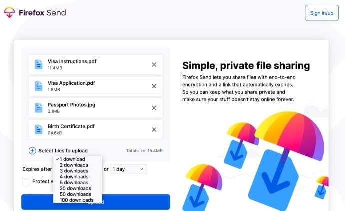 Firefox Send lets you share encrypted files of 2.5 gigabytes