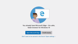 Microsoft test ‘warning’ before installing web browser other than Edge