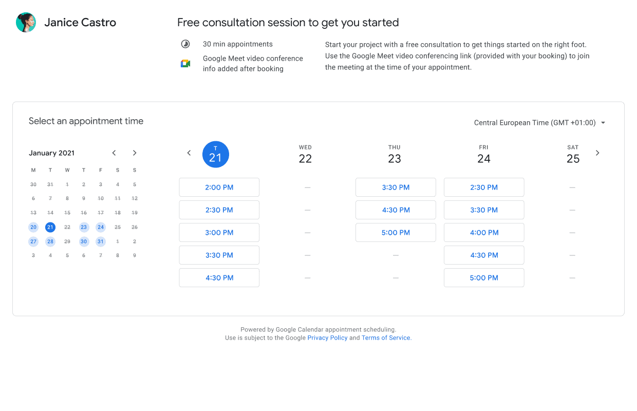 Google Calendar Adds Booking Page To Streamline Appointment Making 