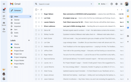 Gmail has turned blue