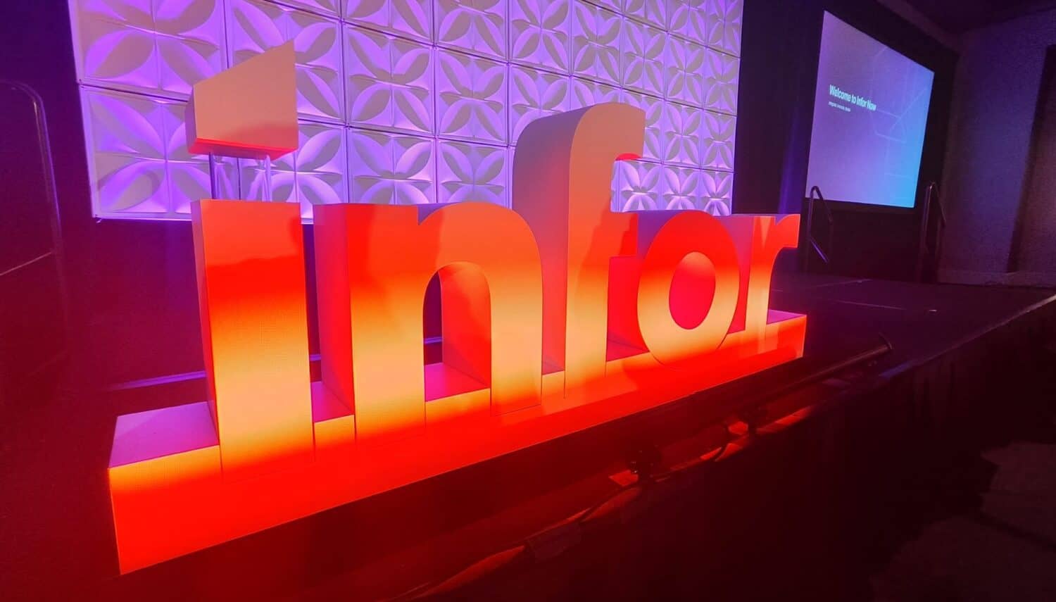 A large sign with the word infor on it.