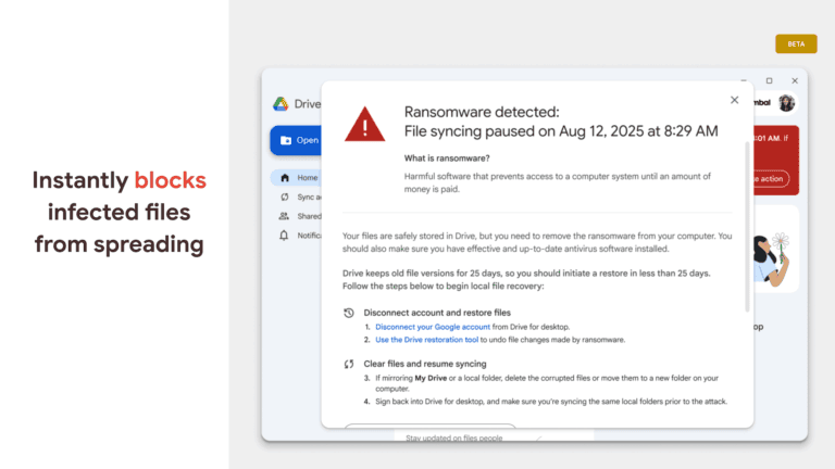 Google Drive stops ransomware with AI detection
