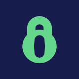A green kettlebell icon on a dark blue background.