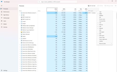 Windows Task Manager now monitors AI workloads
